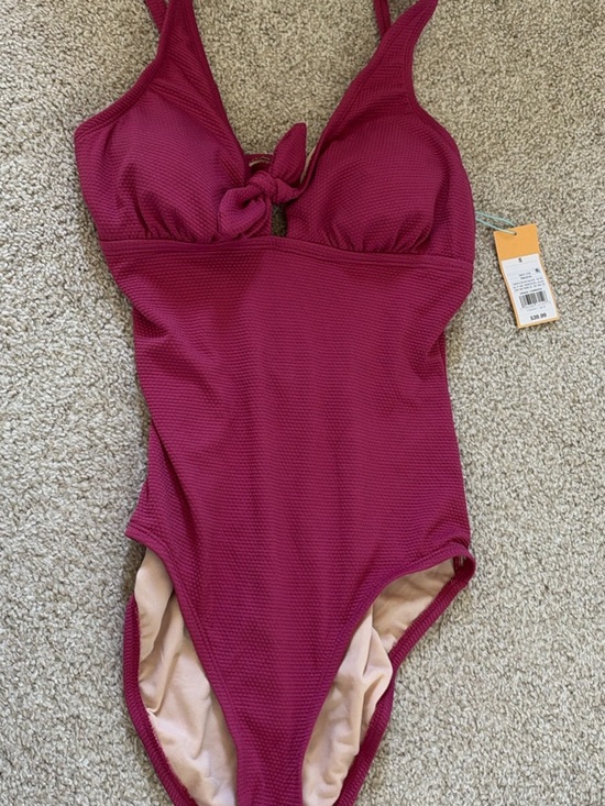 Kona Sol Other - Kona Sol Berry Tie-Front One-Piece Swimsuit